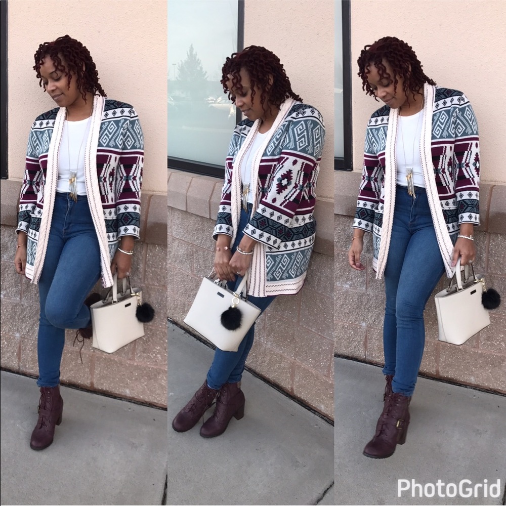 Burgundy Chunky Heeled Bootie